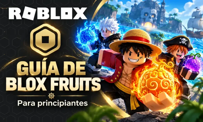 Portada de Blox Fruits para principiantes, frutas y progresión