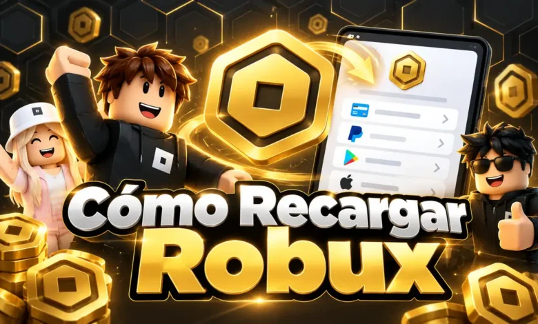 Portada sobre cómo recargar Robux desde móvil o PC