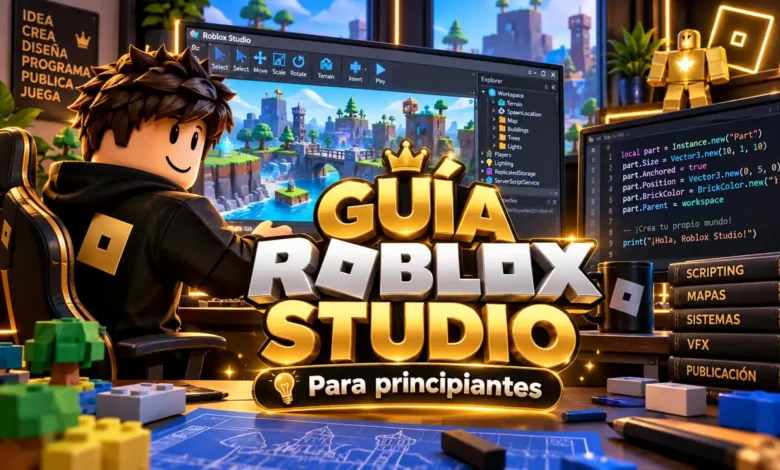 Portada de Roblox Studio para principiantes y creación del primer proyecto